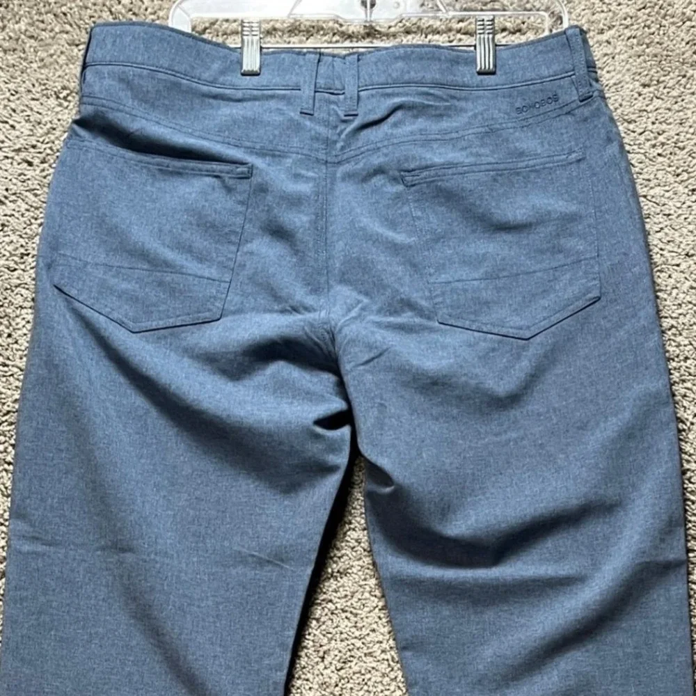 Bonobos Golf Pants Men 34x32 Blue Slim Fit Heathered Stretch Waistband 5-Pocket
